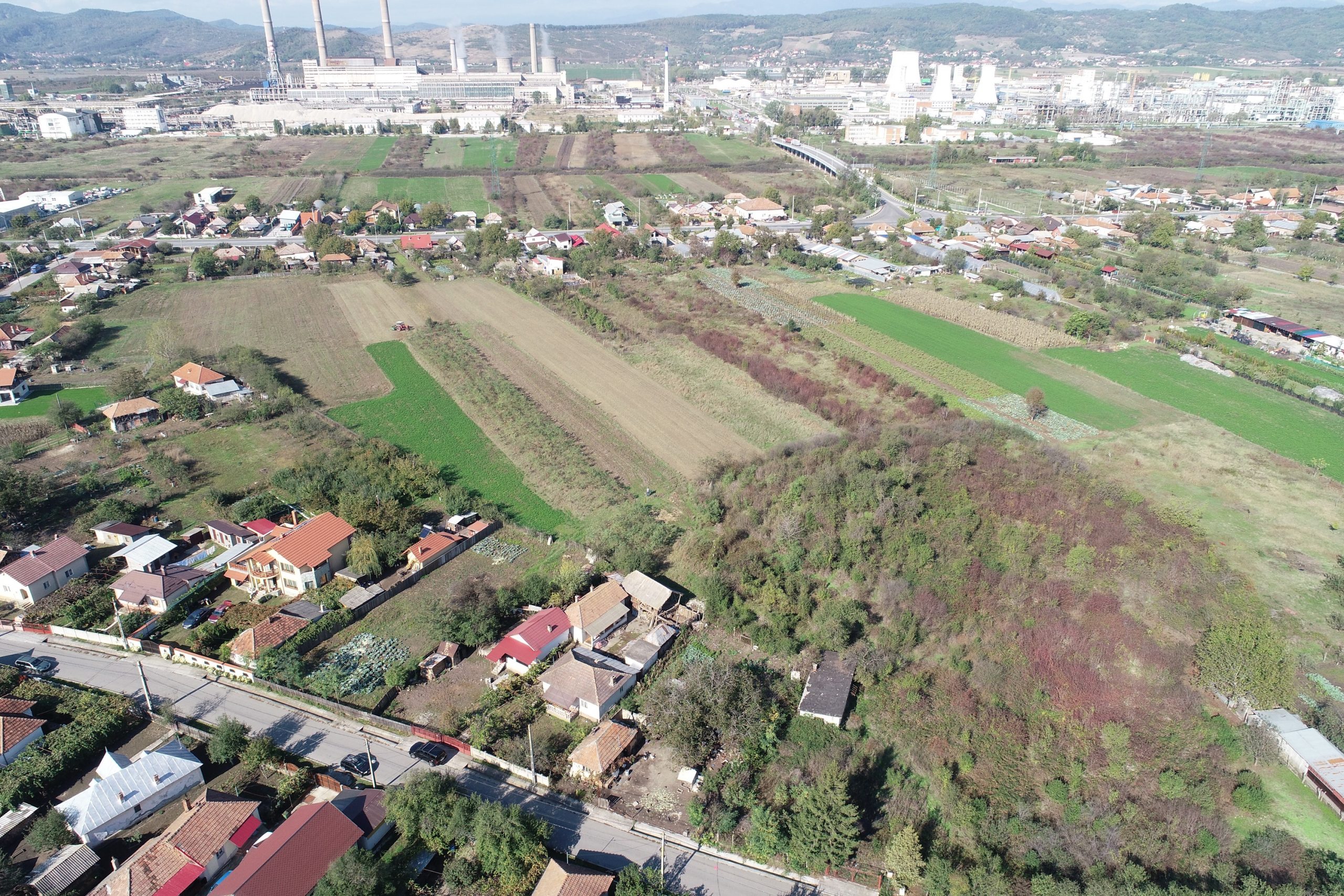 Stolniceni (Buridava romană) - fotografie aeriană oblică, vedere dinspre sud-est (octombrie 2020)
