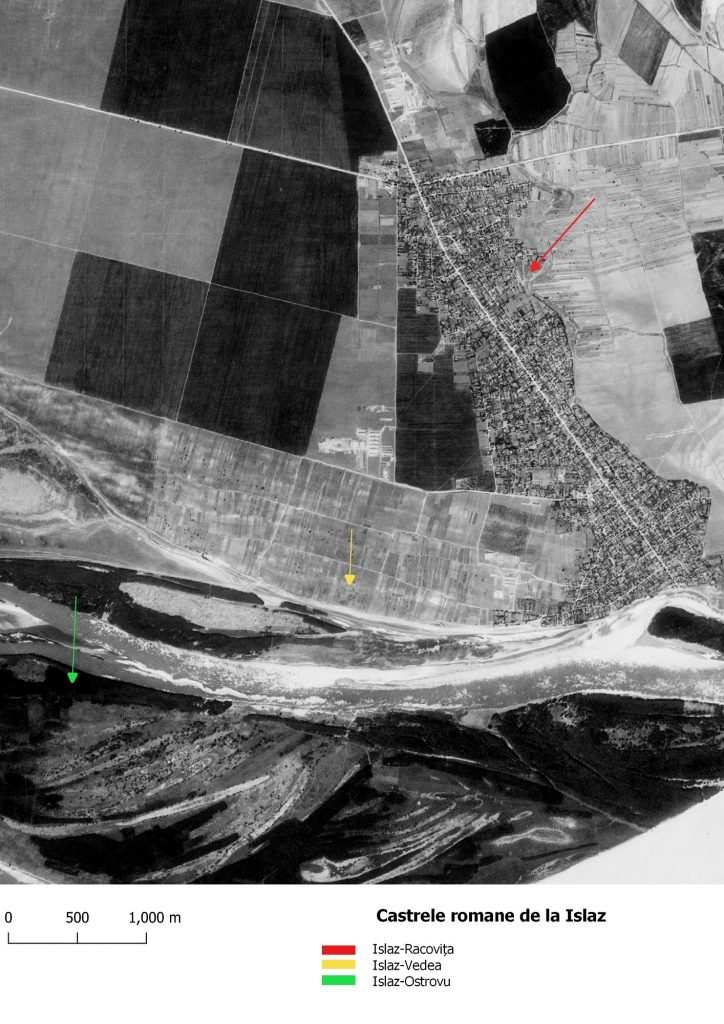 Islaz - localizarea fortificațiilor, poză declasificată satelit Corona 1968 (1103-1058 Fore; May 05, 1968_Center for Advanced Spatial Technologies, University of Arkansas/U.S. Geological Survey)